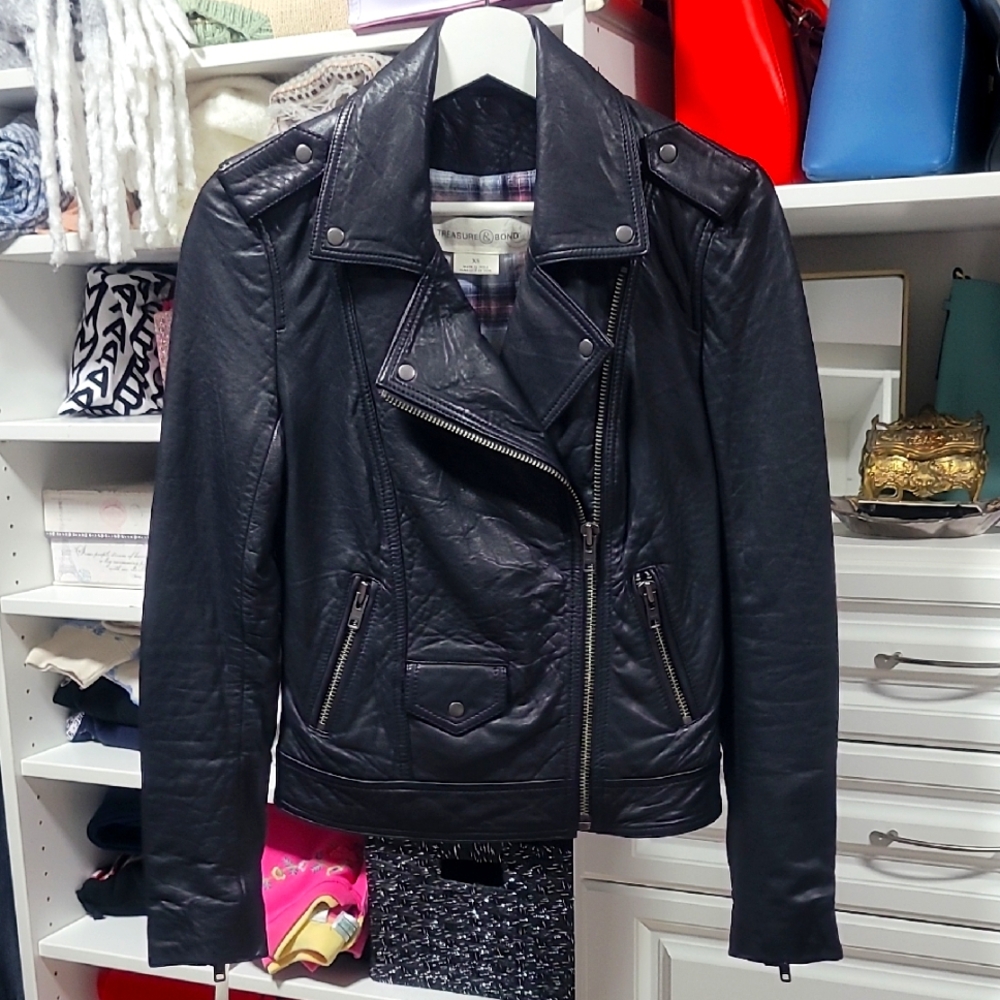 Treasure & Bond | Black Leather Jacket | XS